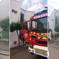 Los Bomberos de Badajoz acuden al incendio en una casa de La Albuera