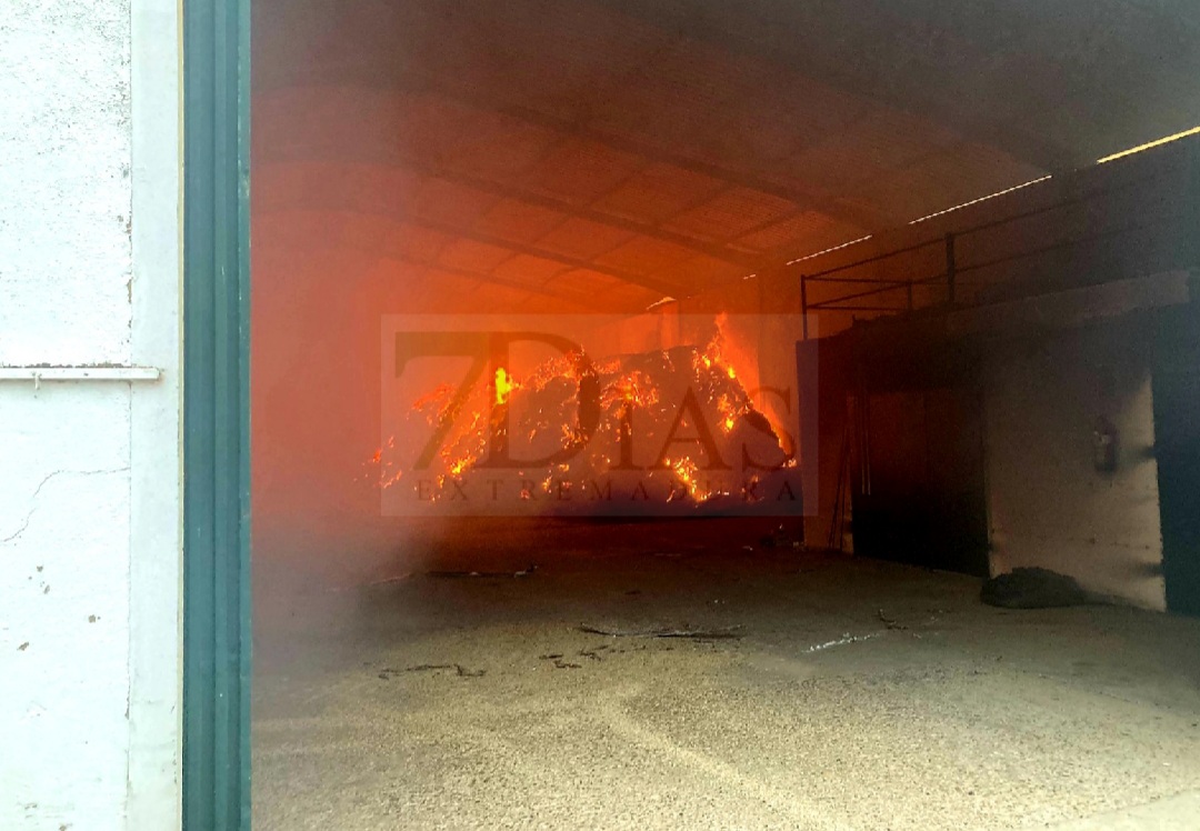 Incendio en una nave agrícola de la finca La Cocosa (BA)