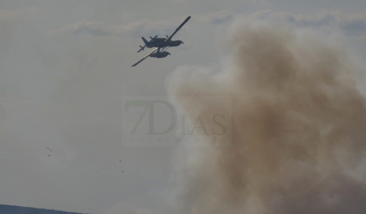 Declarado un incendio forestal en una finca cercana a Badajoz