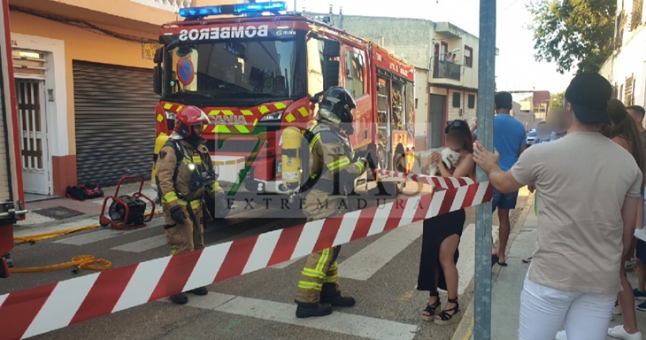 Los bomberos salvan la vida a un animal en un incendio de vivienda en Badajoz