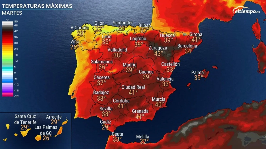 Calor extremo a 45ºC esta semana ¿nueva ola de calor a la vista?