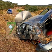 Accidente entre Alburquerque y Aliseda en la EX-303