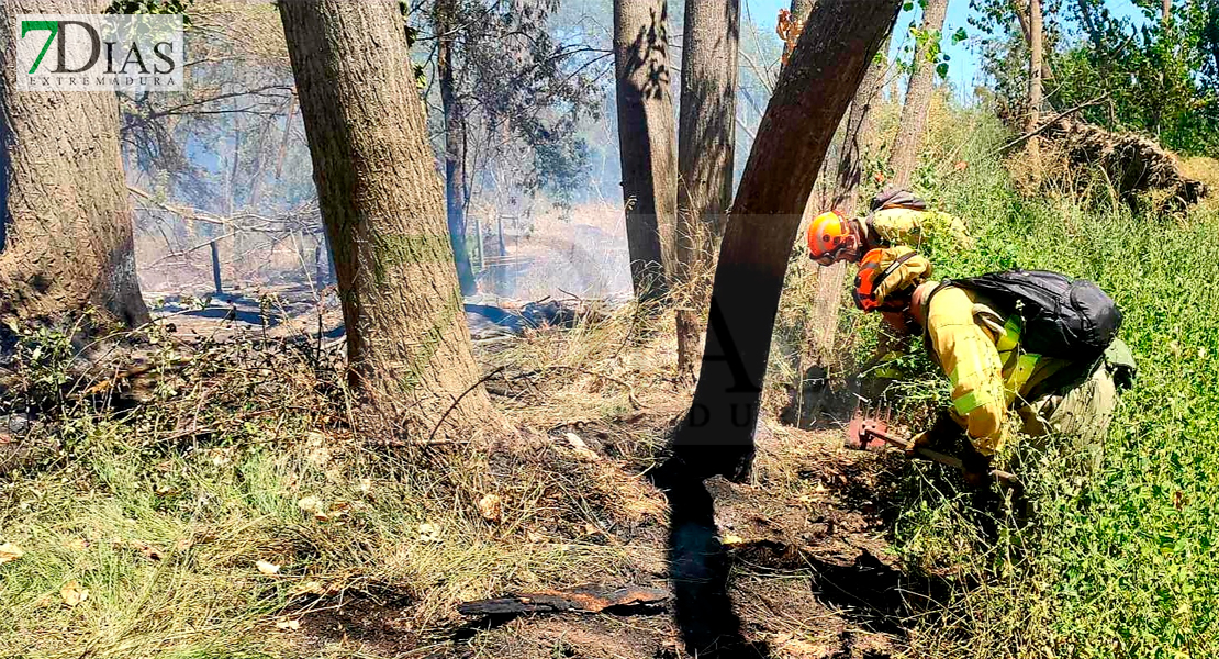 Un helicóptero y Bomberos Forestales del INFOEX movilizados por un incendio en Vegas Altas