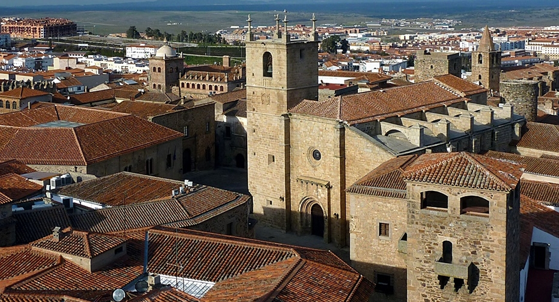 La Calle Pintores de Cáceres, en picado