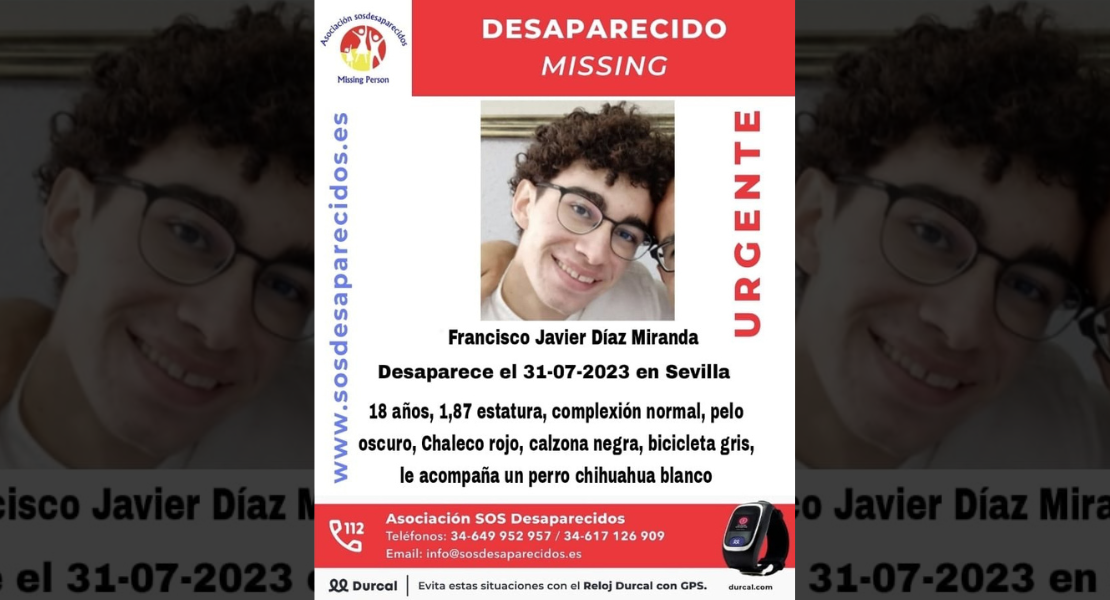 Buscan a un joven de 18 años desaparecido