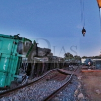 Descarrila un tren de mercancías en la línea férrea de Zafra a Jerez de los Caballeros