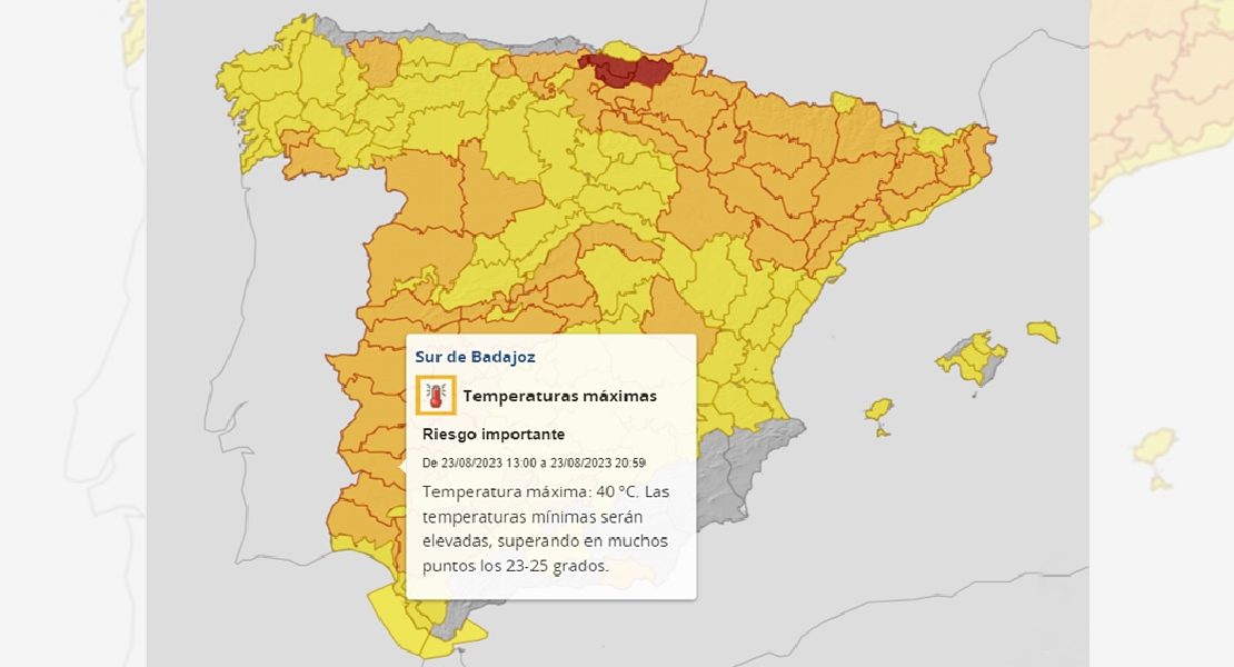 Extremadura continúa en alerta por altas temperaturas superando los 43 grados