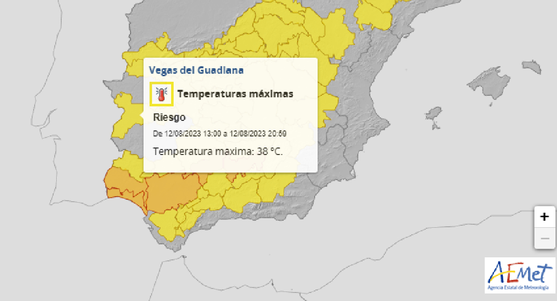 Se reduce la alerta amarilla a cuatro zonas de Extremadura