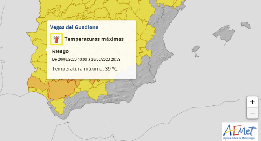 Alerta amarilla en Extremadura a partir del domingo