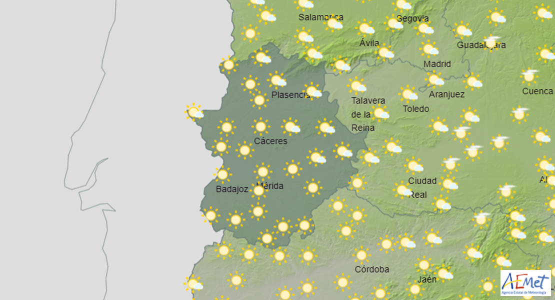 El tiempo para el fin de semana: Badajoz se aproximará a los 40 ºC