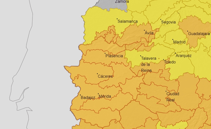 Amplían la alerta naranja a toda Extremadura: fuertes rachas de viento y lluvia