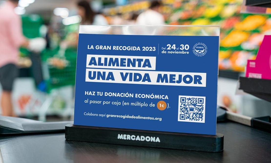 Mercadona participa en una gran recogida de alimentos del 24 al 30 de noviembre