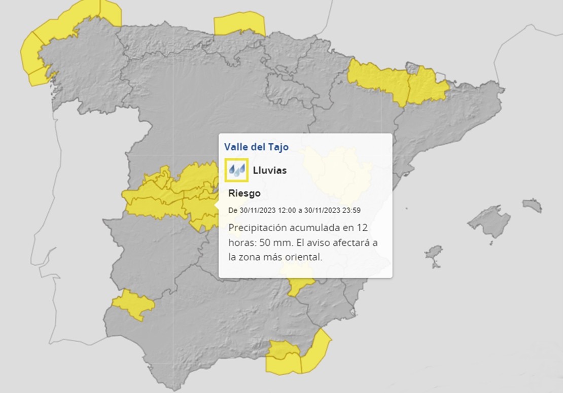 Activan la alerta amarilla en parte de Extremadura