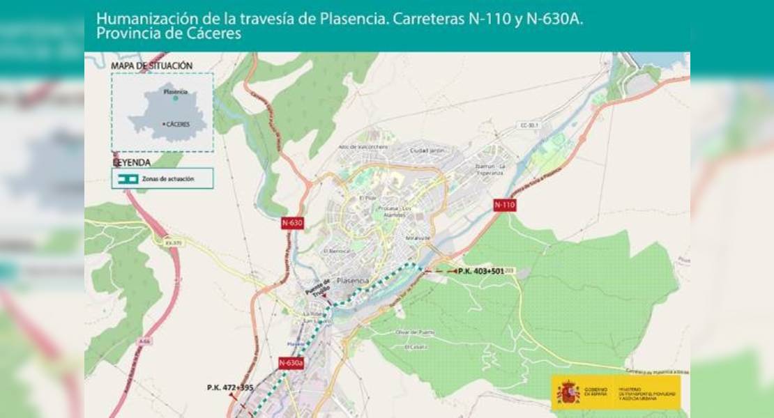 Obras previstas en estas dos carreteras a su paso por Plasencia