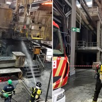 Imágenes del incendio en Siderúrgica Balboa de Jerez de los Caballeros