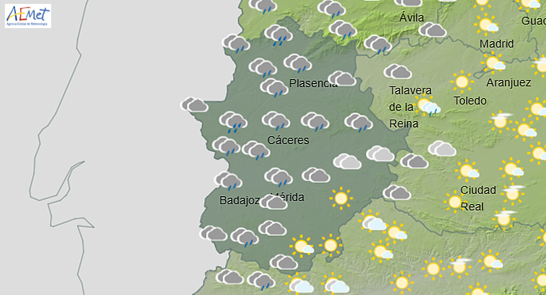 Podría llover este lunes en Extremadura: te contamos la predicción