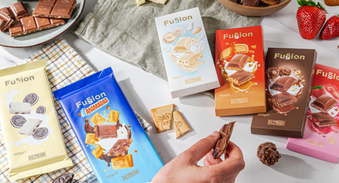 Mercadona innova al fusionar el chocolate con leche con sus galletas animadas