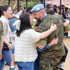 Lágrimas de alegría en Bótoa por la llegada de los militares del Líbano