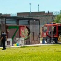 Incendio en 'El muelle del Guadiana' en Badajoz
