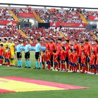 Imágenes del España - Andorra en el Estadio Nuevo Vivero de Badajoz