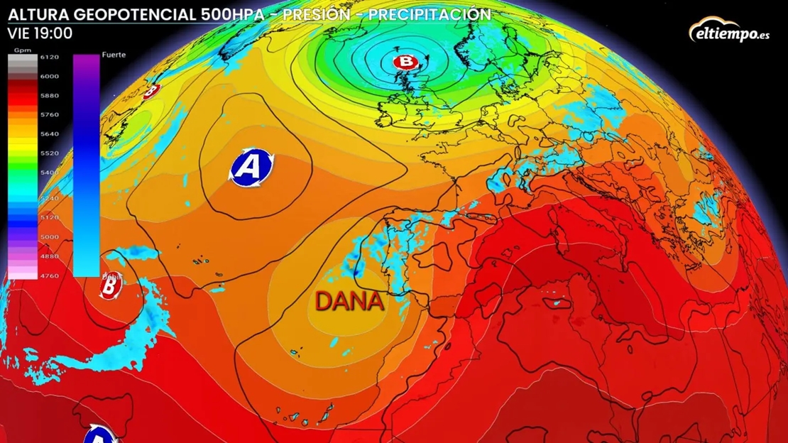 Llega una DANA: zonas donde esperamos lluvia y tormentas