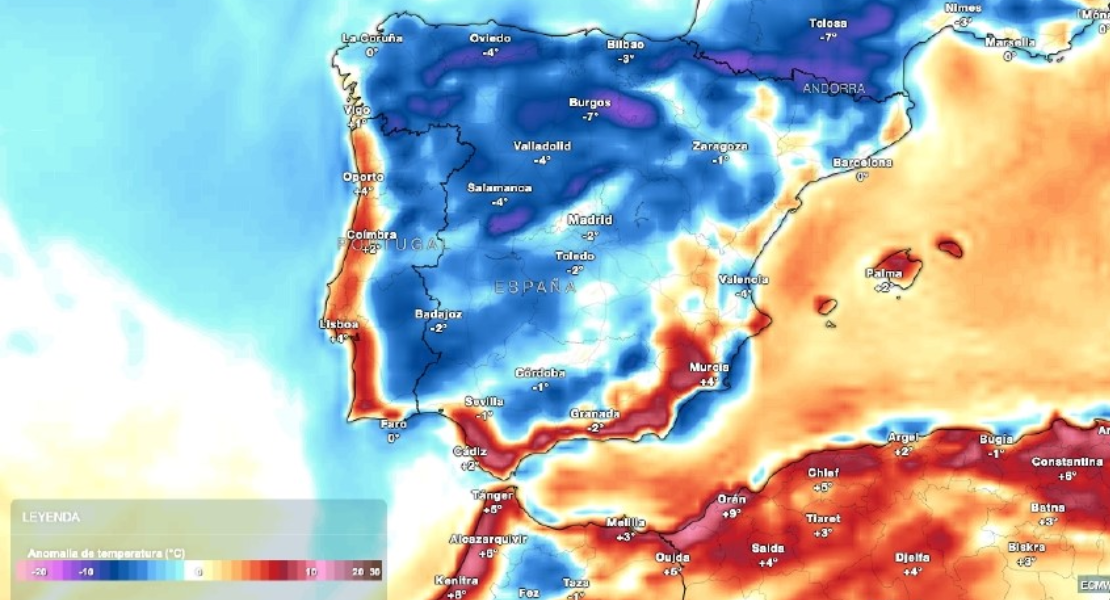 Desplome de temperaturas para este fin de semana en algunas zonas de España