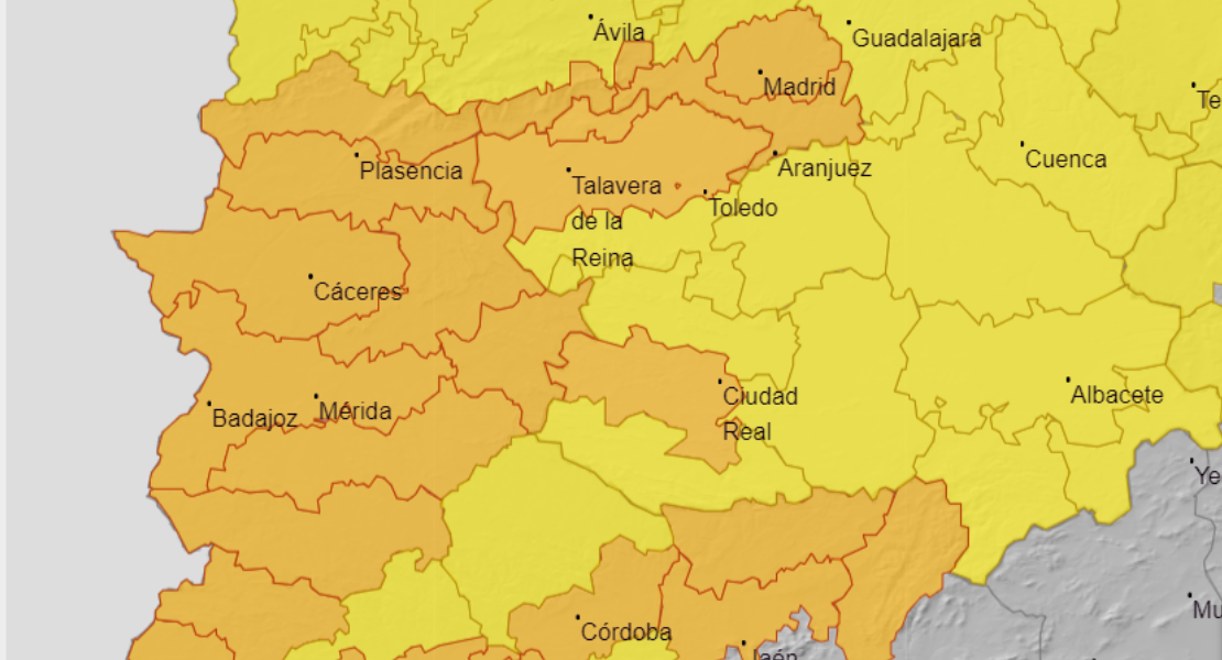 Activan la alerta naranja este martes en toda Extremadura