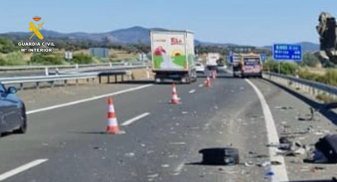 Varios heridos en estado grave tras un accidente en la A-66 en la provincia de Cáceres