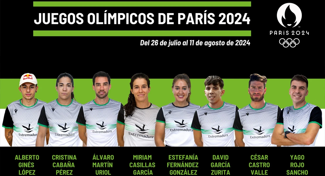 Los extremeños que representarán a Extremadura en los Juegos Olímpicos París 2024