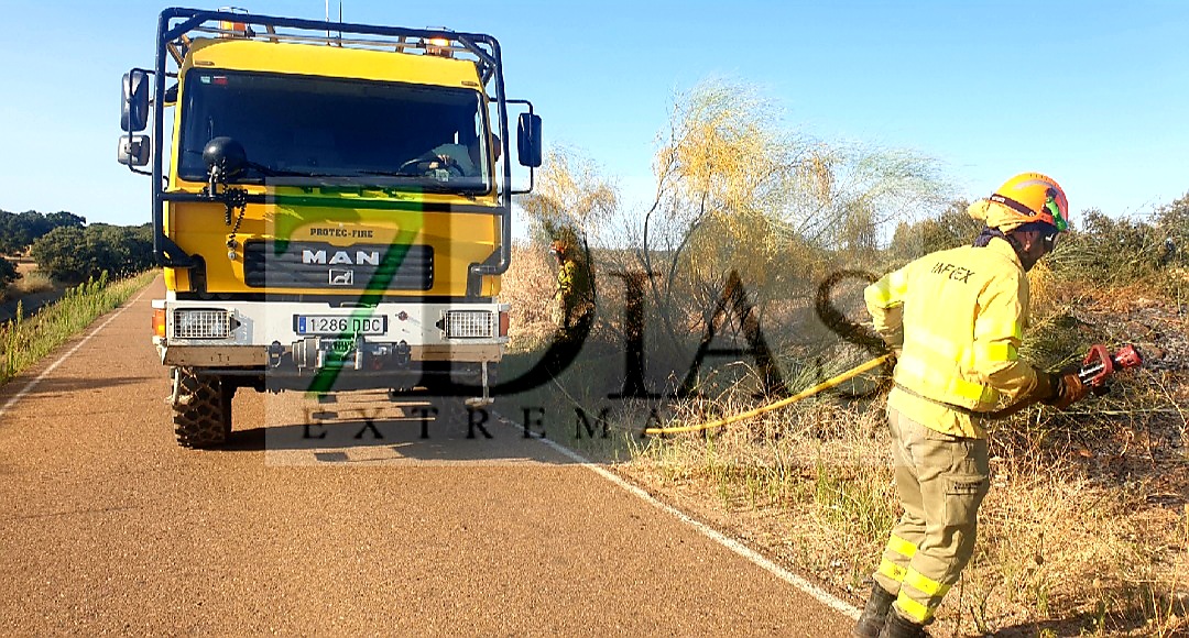 El fuego quema varias hectáreas en el término municipal de Valdebotoa