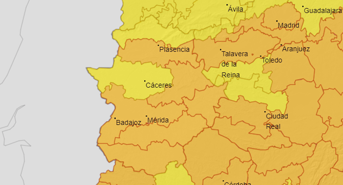 Casi toda Extremadura en alerta naranja este viernes