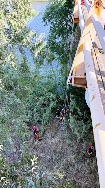 Así ha sido la intervención de los bomberos en el Puente Real