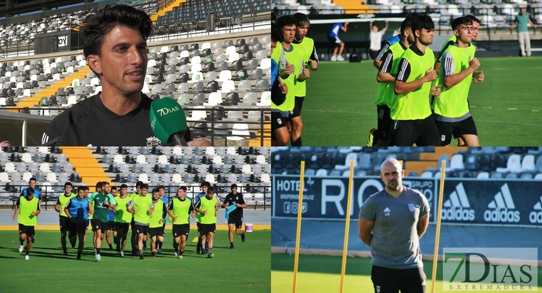 Imágenes del primer entrenamiento del CD Badajoz y entrevista a Álex Herrera
