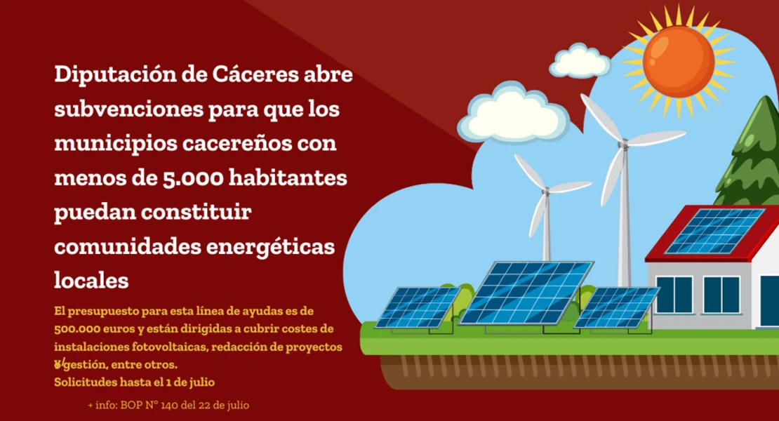 Subvenciones para que municipios cacereños construyan comunidades energéticas locales