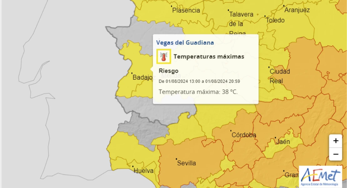 Activan la alerta amarilla en parte de Extremadura