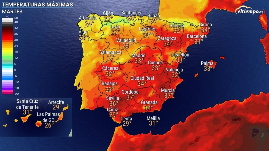 Alivio de calor drástico en la península estos días: pocas zonas llegarán a los 35ºC