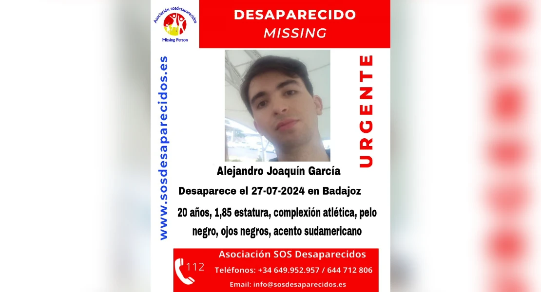 El padre del joven desaparecido en Badajoz continúa su búsqueda en Madrid