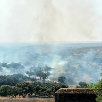 Nuevo incendio forestal en Extremadura muy cercano a la población de Monroy (CC)