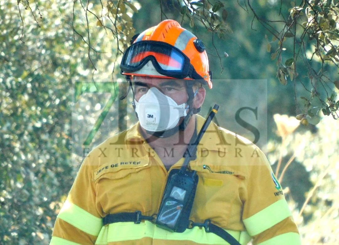 Movilizan un amplio dispositivo por un incendio en La Roca de la Sierra