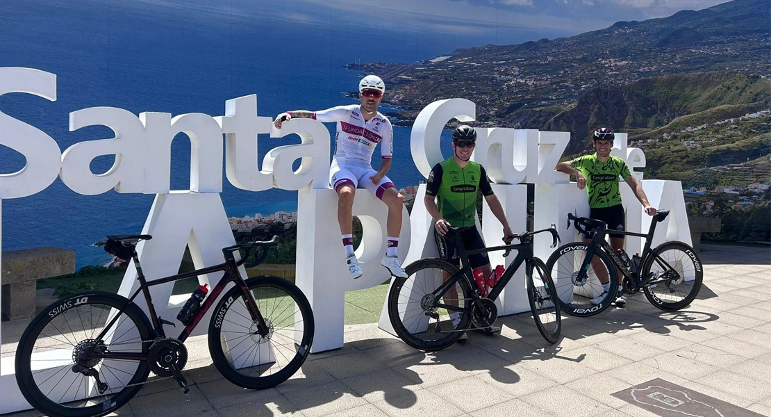 Rubén Tanco y los hermanos Daniel y Pedro Sánchez se preparan en La Palma