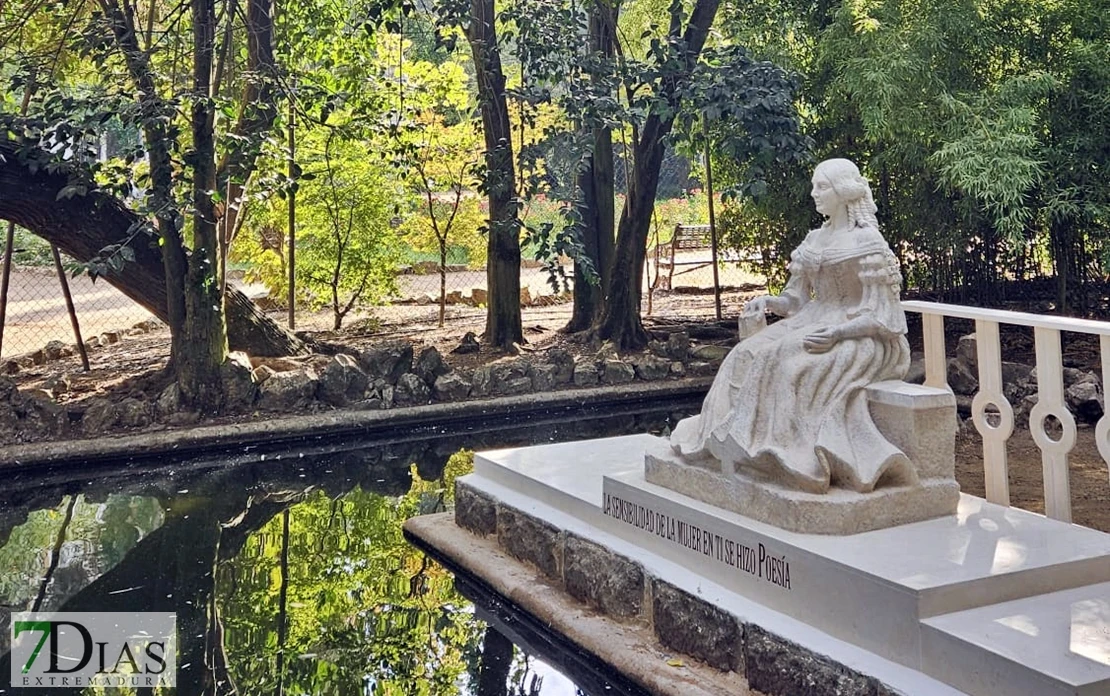 Así ha quedado la restauración de Carolina Coronado en el parque de Castelar (BA)