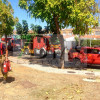 Bomberos trabajan durante una hora en un establecimiento de Badajoz