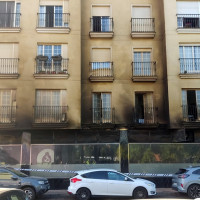 Así ha quedado el restaurante Sushi Taki en Badajoz tras el incendio de esta madrugada