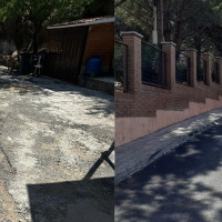 Obras de asfaltado, accesos y aparcamientos en una residencia de Plasencia