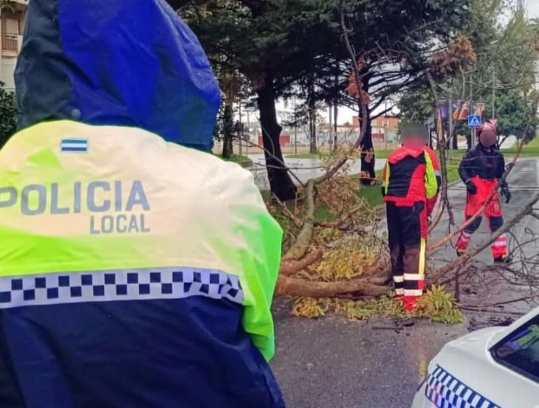 Inundaciones, cortes de luz, ramas y cornisas caídas: estragos del temporal en Badajoz