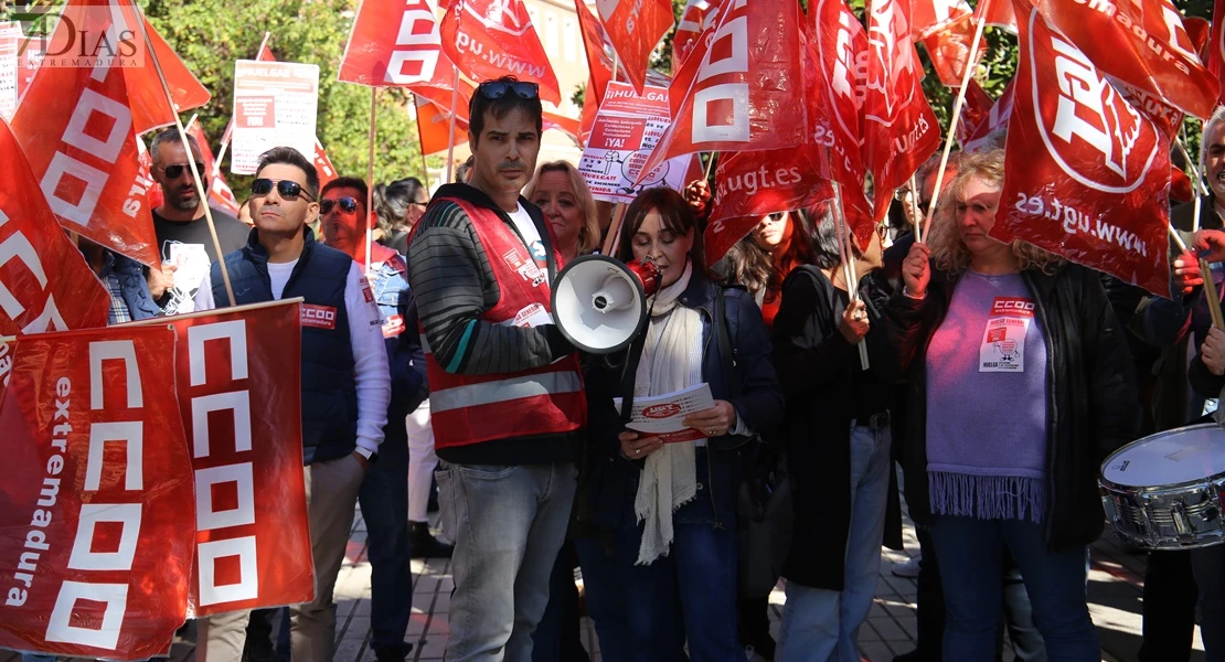 Manifestación en Badajoz para que los conductores de autobuses se jubilen antes