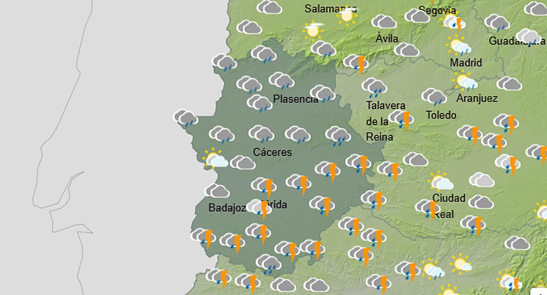 ¿Cuándo está previsto que llueva este martes en Extremadura?