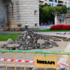 Avanzan las obras del nuevo carril bici en Puerta de Palmas en Badajoz