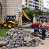 Avanzan las obras del nuevo carril bici en Puerta de Palmas en Badajoz