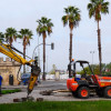 Avanzan las obras del nuevo carril bici en Puerta de Palmas en Badajoz